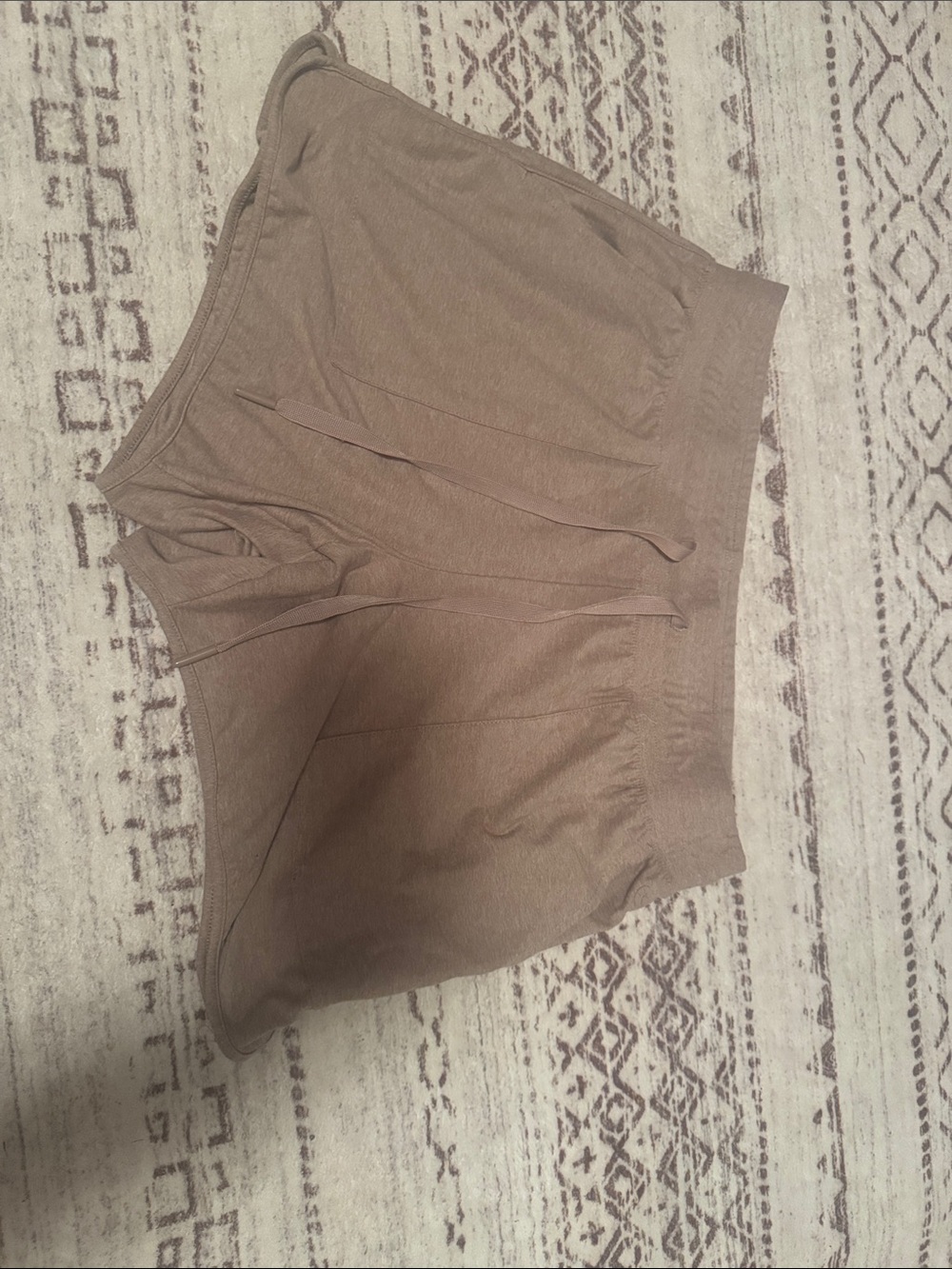 Women's Taupe Lounge Shorts with Drawstring Waist